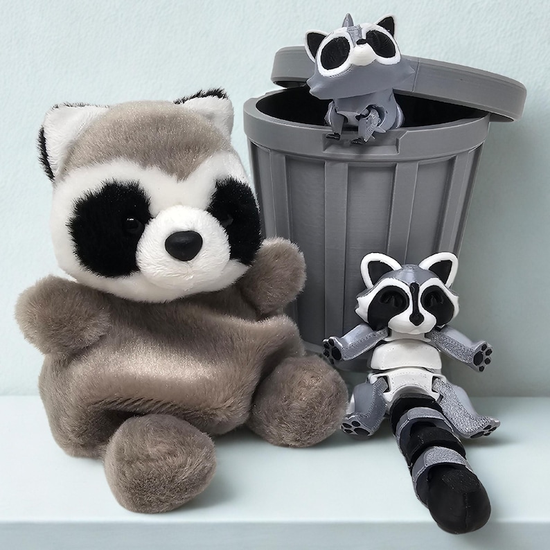 Cute Raccoon 3d Printed Articulating Toys for Kids and Adults | Desk ...