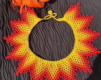 Radiance of the Sun | Handwoven Collar Detail