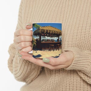 Tropical Beach Ceramic Mug, Perfect for Summer Sips, Great Gift for Beach Lovers, Vacation Vibe, Home Décor, Coffee or Tea Mug