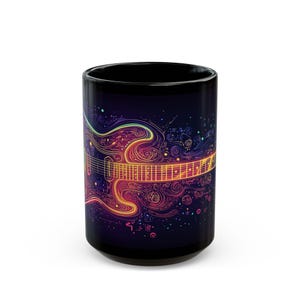Colorful Guitar Art Mug - Music Lover Gift, Fun Coffee Cup, Unique Present for Musicians, Home Decor, Festival Keepsake, Rocking Tea Mug