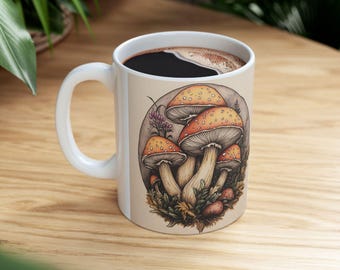 Pilz-Keramik-Kaffeetasse: Botanische Natur-Liebhaber-Geschenk