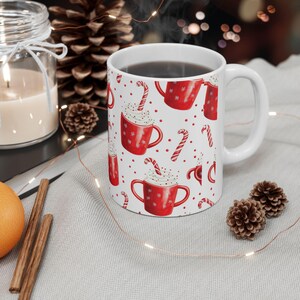 Festive Christmas Mug - Cozy Hot Cocoa Design, Holiday Gift, Winter Decor, Cute Cup for Coffee, Tea Lover, Stocking Stuffer