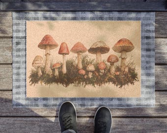 Mushroom Doormat: Eco-Friendly Coir Fiber Welcome Mat