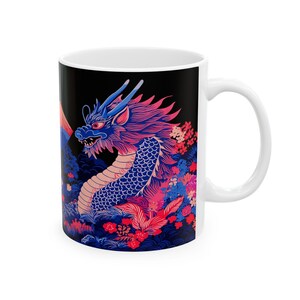 Dragon Ceramic Mug, Colorful Coffee Cup, Fantasy Tea Mug, Vibrant Dragon Drinkware, Unique Gift for Dragon Lover