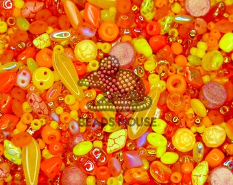Beads MIX Summer Sun Shine TOHO and Czech Beads | TOHO Seed Beads | Czech Glass Rocailles | Gold Splash | Uk