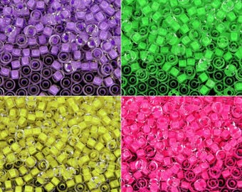 NEON MATUBO Seed Beads 8/0 | Colour Lined Glass Jewellery Making Beads (10g)