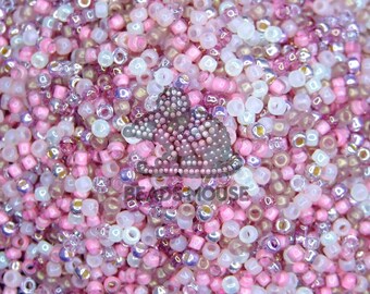 8/0 TOHO Seed Beads Pink Lilac Mix | 20g Original Lilac Toho Seed Beads Mix | Beads Uk