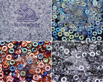 5g O Beads O-Ring Crystal O-Ring High Quality Czech Pressed Beads Donut beads Spacer beads | Crystal AB Beads UK