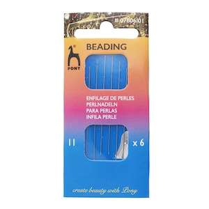 Pony Beading Needles Pack of 6 Sizes 11 | Beads needle | Beading needle | PONY Needle | Jewellery Making Needles | Beads Shop UK