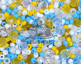 20g TOHO Seed Beads Daisy Mix | Yellow Beads | Blue Beads | Flower Making Beads | Beads Uk