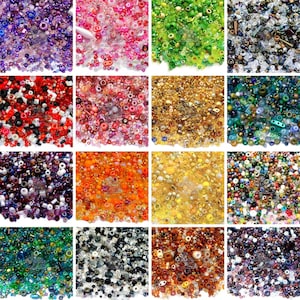 TOHO MIYUKI Beads Random Mix 15 Colours | Multi-Shape Seed Beads Mixes | Jewellery Making | Mixed Rocailles | Beading UK
