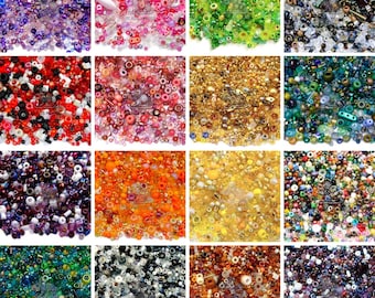 TOHO MIYUKI Beads Random Mix 15 Colours | Multi-Shape Seed Beads Mixes | Jewellery Making | Mixed Rocailles | Beading UK