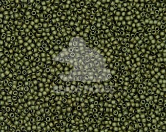 11/0 TOHO Seed Beads 617 Matte Color Dark Olivine | Jewellery Making | High Quality Beads | TOHO Rocailles | Beads Uk | TR-11-617