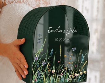 Personalized Wedding Card Box • Modern Minimalist  Decor • Wildflower Card Box
