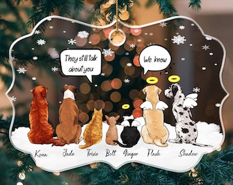 They Still Talk About You • Memorial Ornament • Personalized Christmas Gift • Dog & Cat Custom Portrait