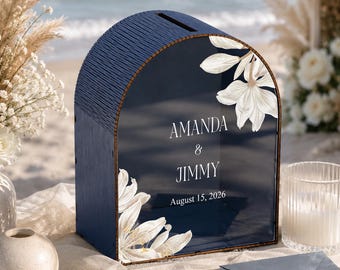 Personalized Wedding Mailbox Elegant Floral Arched Card Box
