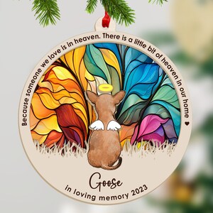 Custom Dog Memorial Suncatcher Ornament For Christmas Ornament Personalized Gift For Dog Dad And Dog Mom Dog Portrait Christmas Decoration
