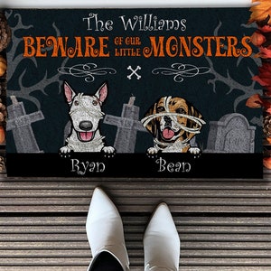 Funny Halloween Doormat Decoration For House Custom Dog Doormat Personalized Pet Doormat Cute Rug For Dog Lovers Halloween Gift Outdoor Rug