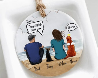Parents And Dog Christmas Ornament They Still Talk About You Personalized Mothers Day Gift For Dog Family Portrait Custom Pet Ornament