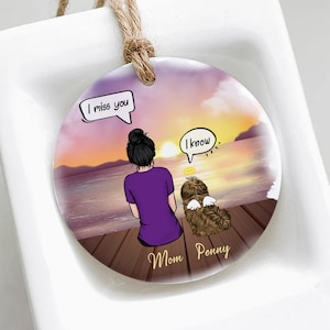 Dog And Mom Christmas Ornament They Still Talk About You Personalized Memorial Gift For Dog Mom Portrait Ornament Custom Dog Ornament