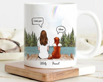 Dog And Mom Mug Owner And Pet Memorial Gift Custom Dog Portrait Personalized Dog Memorial Gift For Dog Mom Mug Loss Of Dog Passed Over Gifts