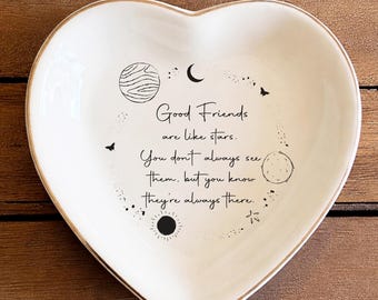 Personalized Friendship Jewelry Dish • Best Friend Gift • Ceramic Ring Dish • Custom Trinket Dish • Birthday Gift for Best Friend