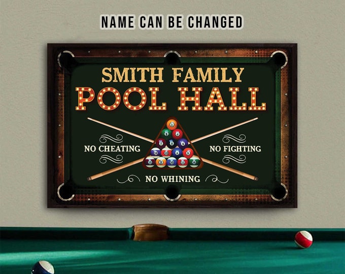 Personalized Billiards Pool Hall Customized Classic Metal Signs Home ...