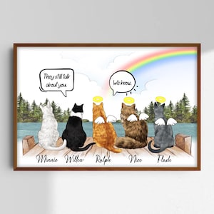 Custom Cat Portrait Digital File Print Cat Memorial Wall Art Personalized Memorial Gift Passed Over For Cat Lovers They Still Talk About You