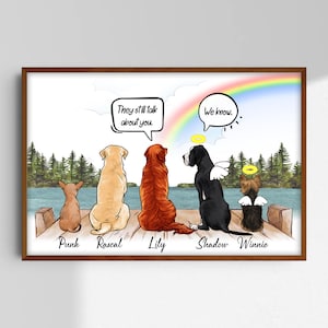 Benutzerdefinierte Hundeportrait Digitaler Dateidruck Hundegrave Wandkunst Personalisiertes Erinnerungsgeschenk Passed Over Für Hundeliebhaber, die immer noch über Sie sprechen