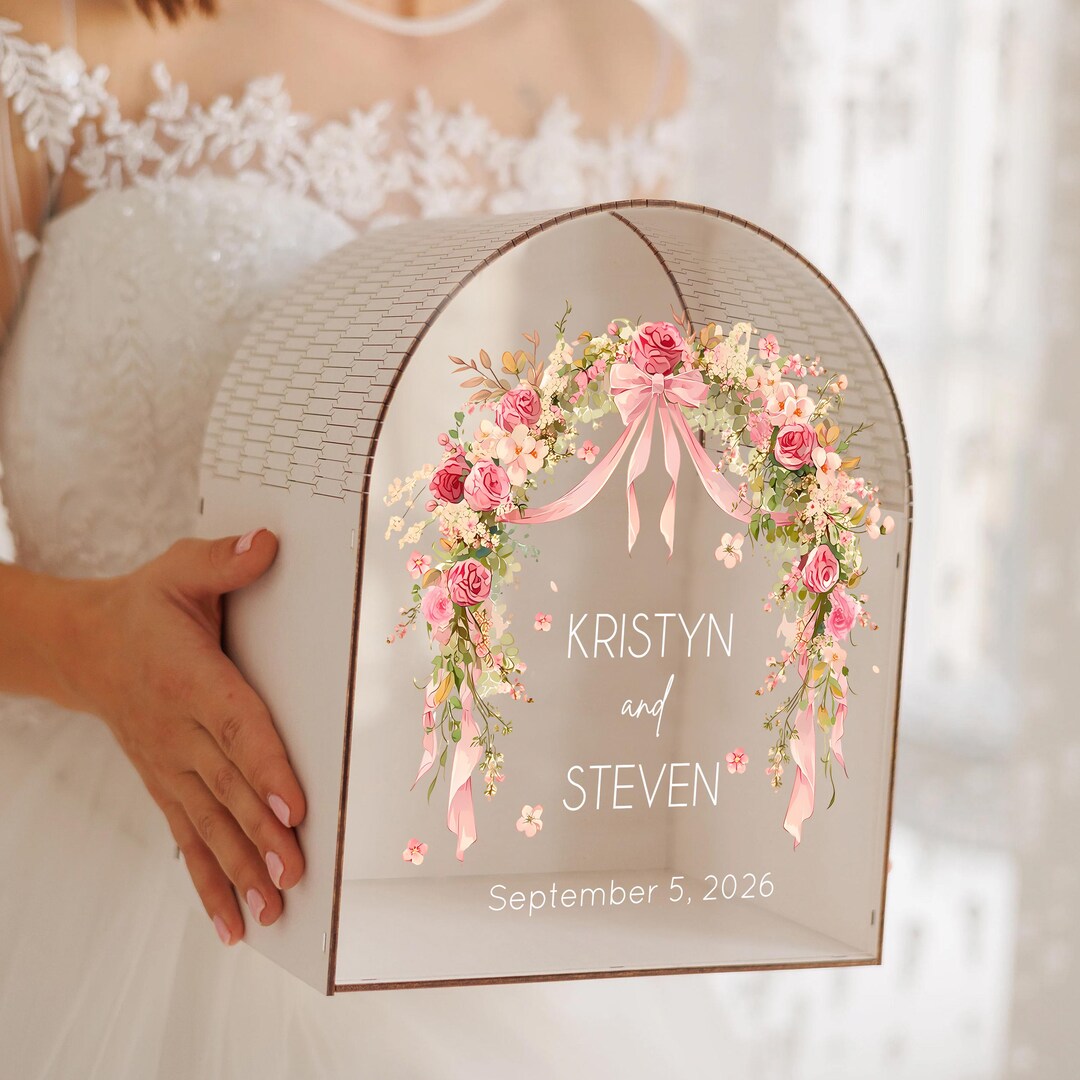 Personalized Wedding Card Box • Floral Arch Card Holder • Bridal Shower ...