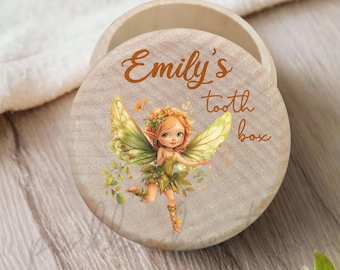 Personalized Tooth Fairy Box • Custom Name Wooden Tooth Box for Kids • Cute Fairy Keepsake Gift • Christening Gift • Tooth Fairy Holder