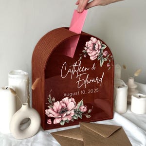 Boho Wedding Card Box • Neutral Wildflower Arched Box • Personalized ...