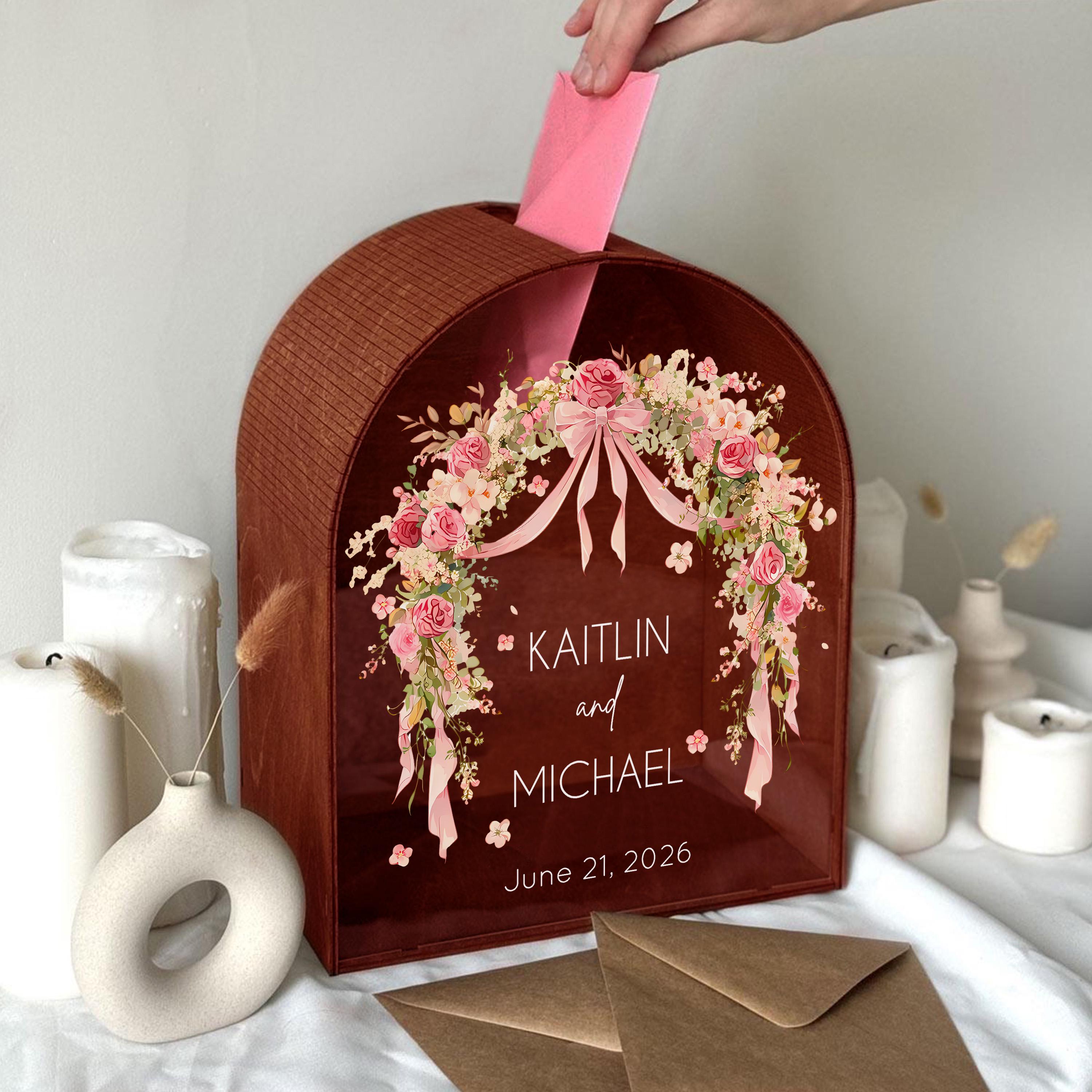 Personalized Wedding Card Box • Floral Arch Card Holder • Bridal Shower ...