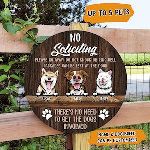 Dont Knock Or Ring The Doorbell Customized Dog Wood Sign Custom Dog Wooden Sign Personalized Dog Door Sign Funny Welcome Door Hanger Warning