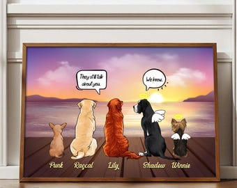 Custom Dog Portrait Digital File Print Memorial Wall Art Personalized Memorial Gift Passed Over Gift For Dog Lover They Still Talk About You
