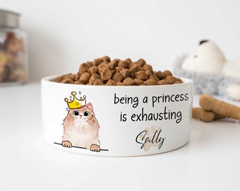Customized Cat Bowl Personalized With Your Pet's Name Custom Name Cat Food Bowl Pet Bowl Gift For Cat Lovers Cat Mom Cat Dad Cat Parents