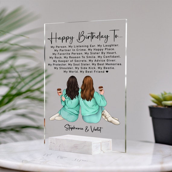 Personalized Best Friend Gift for Soul Sisters Besties Frame Print