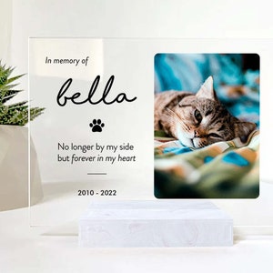 Personalized Cat Memorial Plaque With Photo • In Loving Memory • Sympathy Gift • Custom Cat Frame • Remembrance Gift • Passed Away Gift