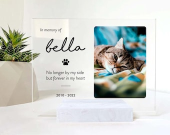 Personalized Cat Memorial Plaque With Photo • In Loving Memory • Sympathy Gift • Custom Cat Frame • Remembrance Gift • Passed Away Gift