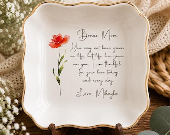 Personalized Mothers Day Gift • Ring Dish For Bonus Mom Gifts • Wedding Gift To StepMom