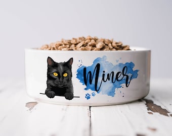 Customized Cat Bowl Personalized With Your Pet's Name Custom Name Cat Food Bowl Pet Bowl Gift For Cat Lovers Cat Mom Cat Dad Cat Parents