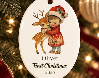 Personalized Baby First Christmas Ornament, Baby Reindeer Keepsake 2026