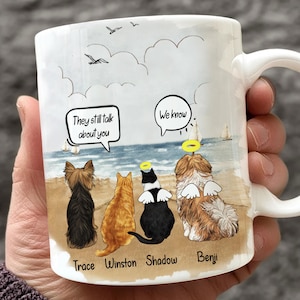 Dog And Cat Memorial Mug Personalized Dog Memorial Gift Custom Dog Portrait Cat Portrait Mug Sympathy Gift Passed Over Gift For Pet Lovers