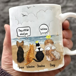 They Still Talk About You Cat Memorial Mug Personalized Cat Memorial Gift Custom Cat Portrait Mug Loss Of Cat Passed Over Gift For Cat Mom
