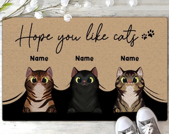 Hope You Like Cat Funny Rug • Personalized Doormat For Cat Lovers • Custom Welcome Mat