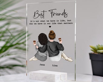 Personalized Best Friend Gift • For Soul Sisters • Besties Frame Print • Custom Friendship Portrait Plaque • Birthday Gifts For Best Friends