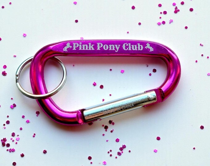 Pink Pony Club - Custom Engraved Carabiner Keychain