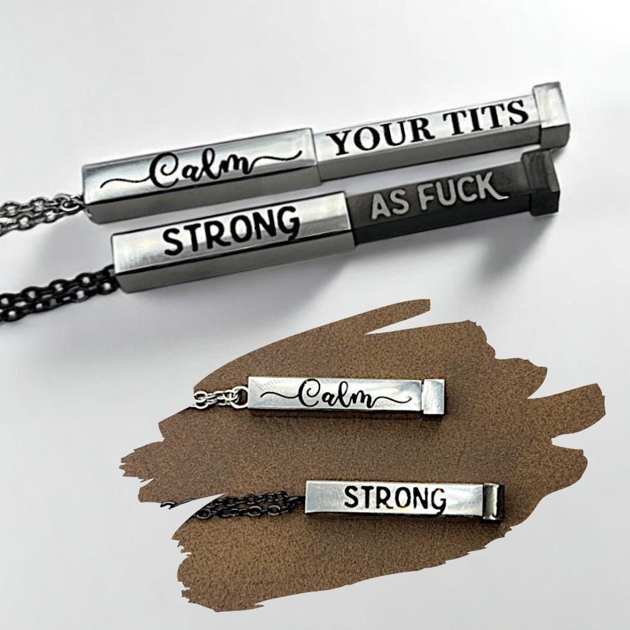 Hidden Message Bar Necklace – Custom Personalized Stainless Steel ...