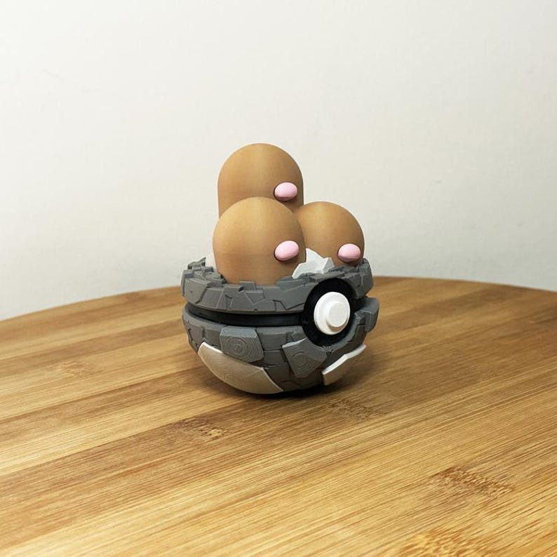 Pokeball Dugtrio – Pokémon 3D Printed Decorative Figure – Collection ...