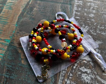 Mickey Mouse Inspired Elastic Bracelet Stack; Set of 4